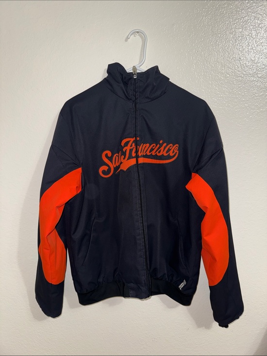 Majestic Jackets & Blazers - Majestic Black and Orange 'San Francisco' Zip Puffer Jacket